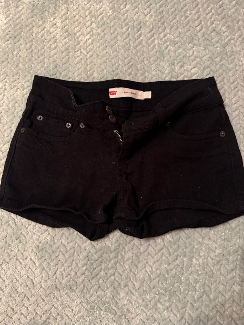 Levi's Black Women's Denim Shortie Shorts